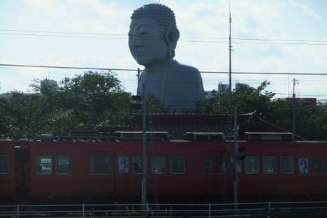 The Great Buddha from across the Inuyama Line tracks.