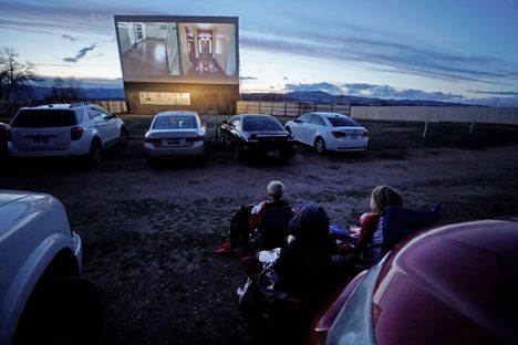 The Basin Drive In, in Utah, opened earlier than usual this year—even though temperatures were in the 30s when this photo was taken on March 27.