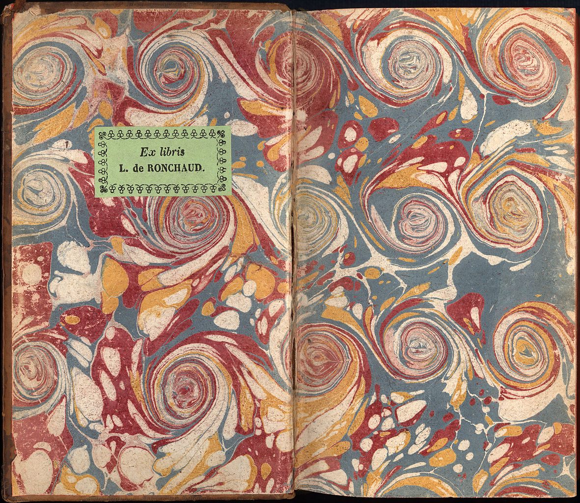Endpapers of a 1735 book made in France. 