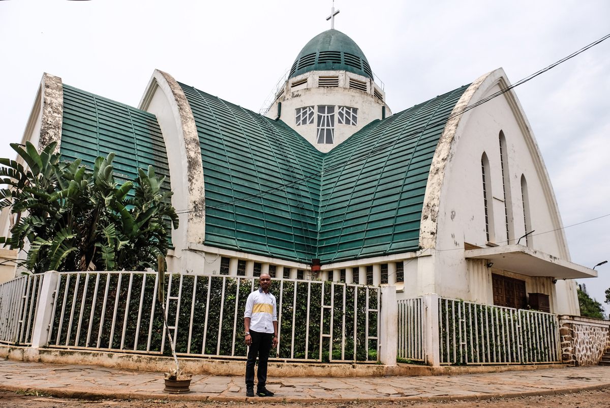 Valery Namuto (center) with Our Lady of Peace Cathedral