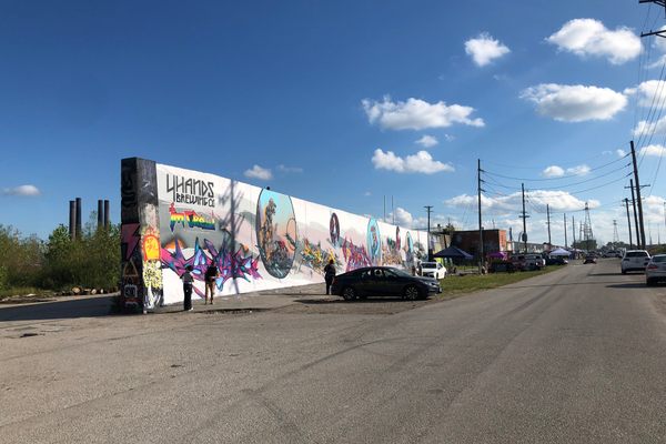 Hundreds of artists have painted on this wall.
