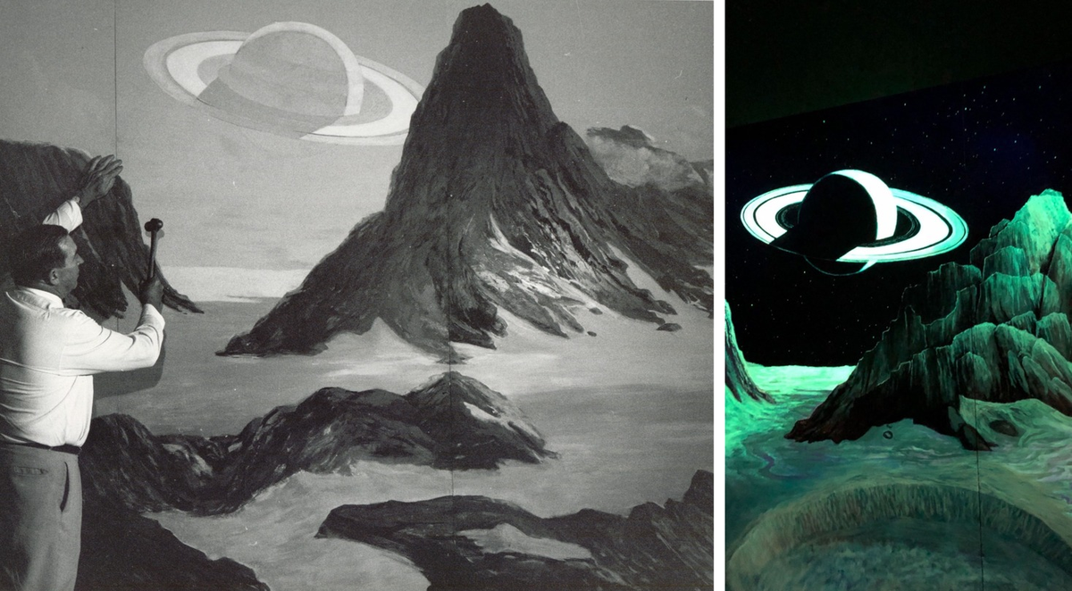 Some of the murals at the Abrams Planetarium were modified over the years.