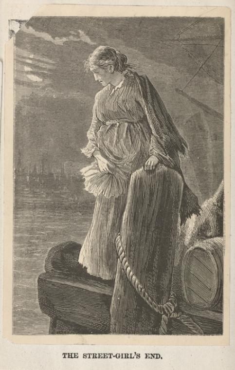 A sentimental image of a prostitute from an 1872 treatise on "The Dangerous Classes of New York."