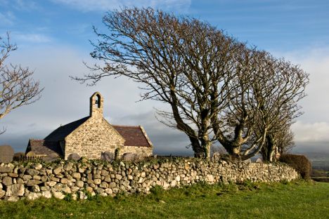 St. Baglan’s on the Caernarfon Bay in Wales is one of 58 churches in the care of the Friends of Friendless Churches.