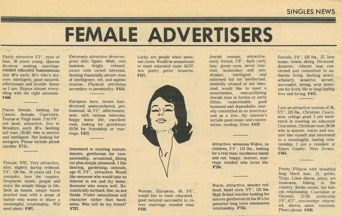 Female advertisers were more likely to highlight their physical attributes, men their status. 