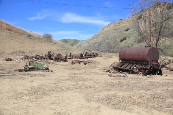 Abandoned oil drilling equipment.