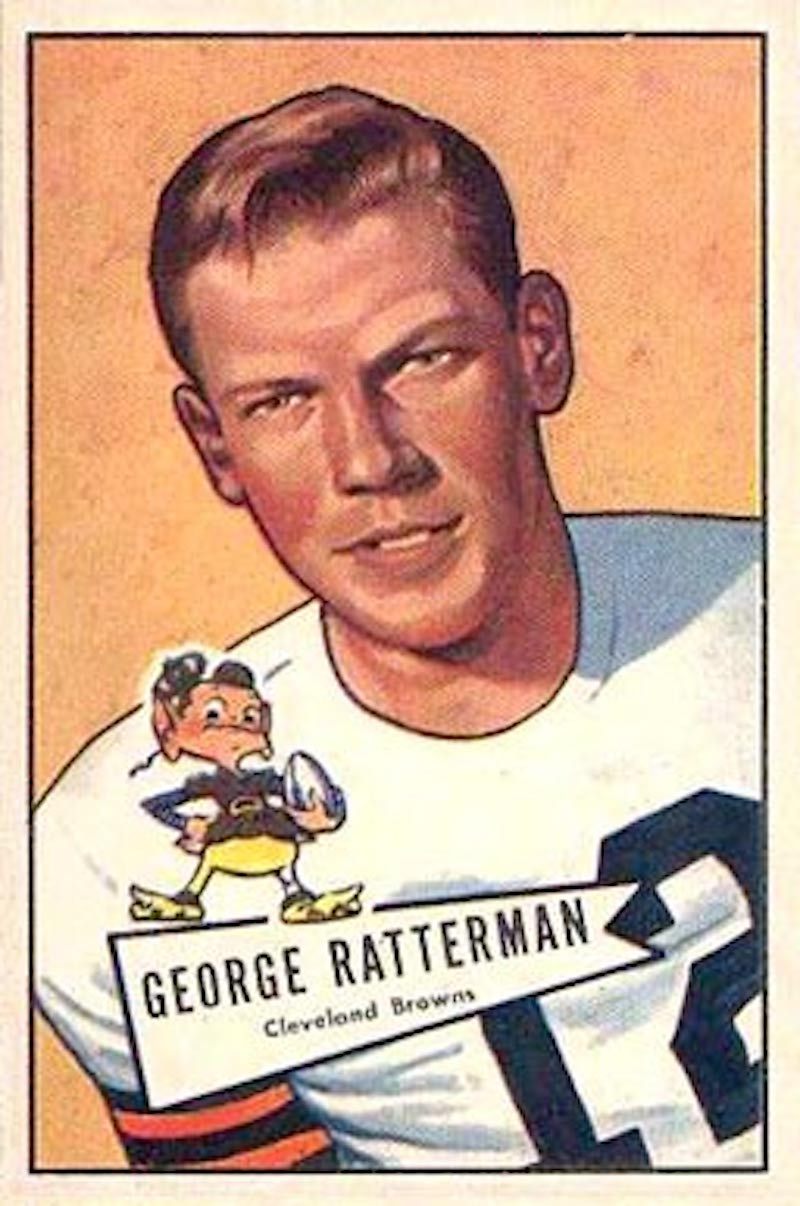 A George Ratterman football card.