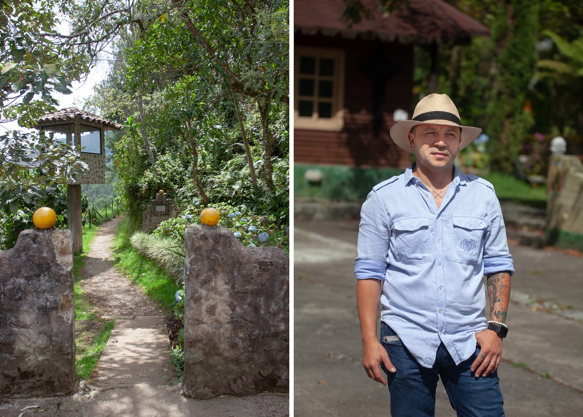 The "escape" path on the grounds of La Catedral (left); guide David Rendon (right).