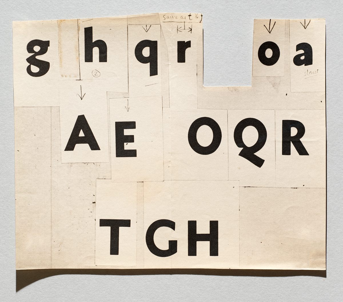 Early studies for Metroblack, the first full typeface designed by Dwiggins.