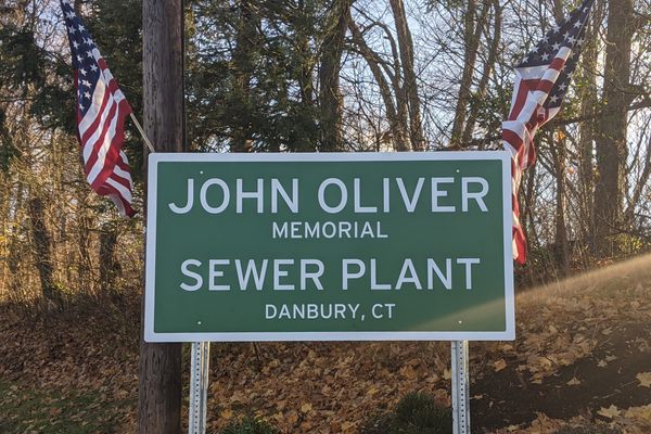 John Oliver Memorial Sewer Plant sign