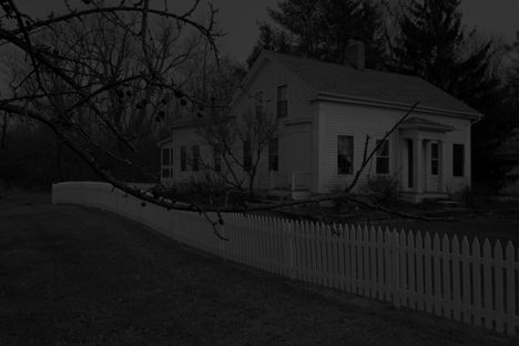 Dawoud Bey, Untitled #20 (Farmhouse and Picket Fence I), from the series Night Coming Tenderly, Black, 2017, San Francisco Museum of Modern Art, Accessions Committee Fund purchase. 