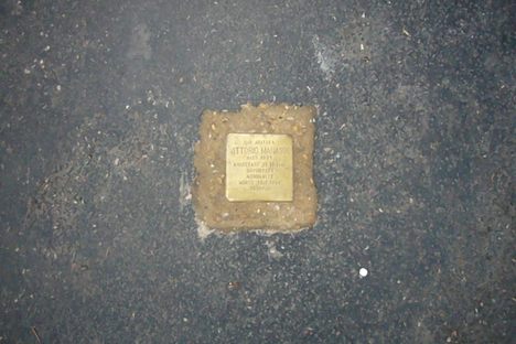 A Stumbling Stone memorial in Rome.