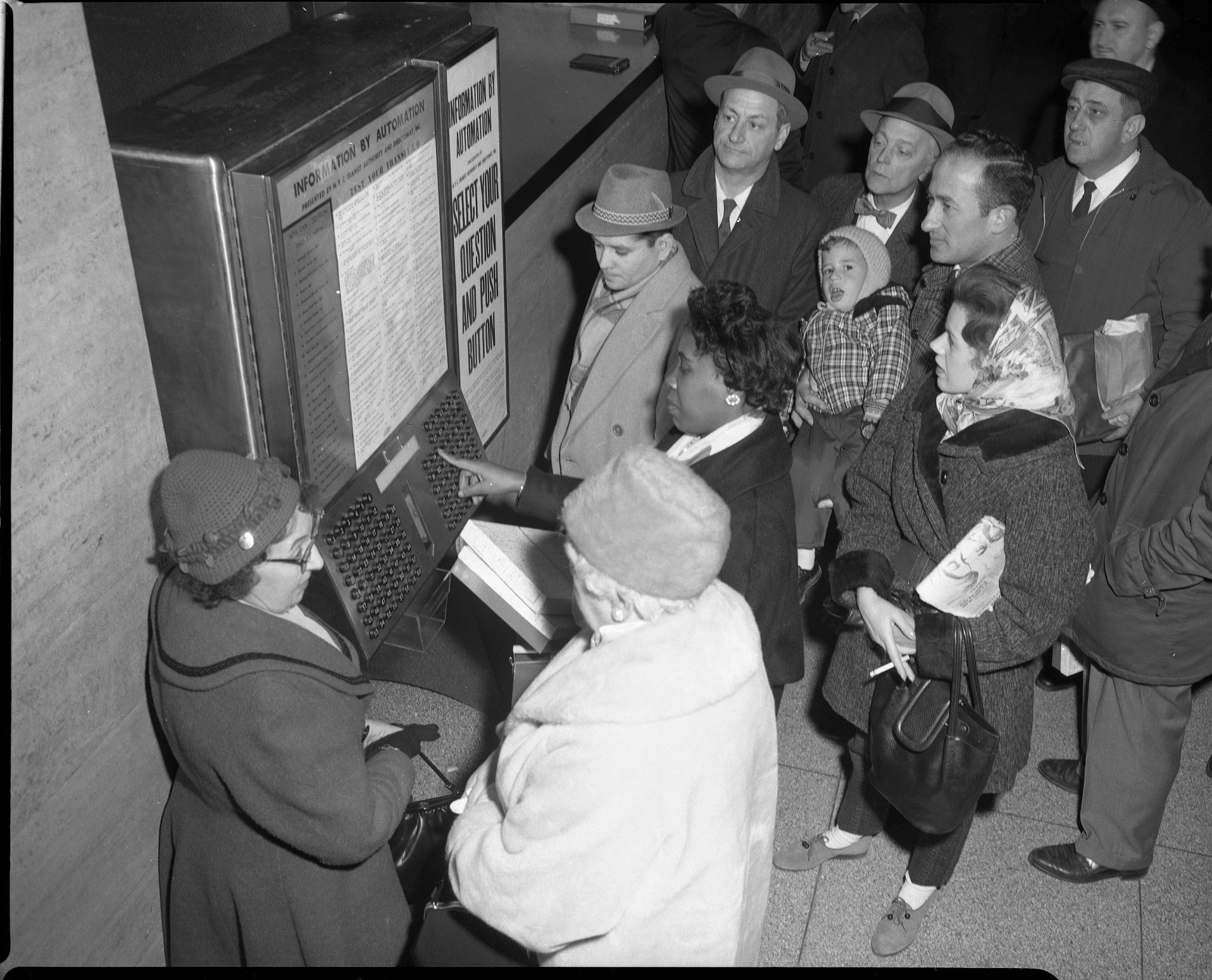 By 1961, an "Information by Automation" machine, called a Directomat was installed in the lobby of 370 Jay Street.