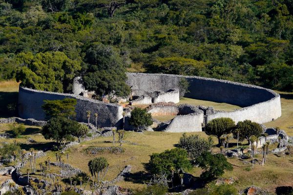 Great Zimbabwe ruins from above