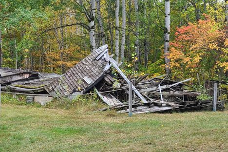 Ruins of collapsed home