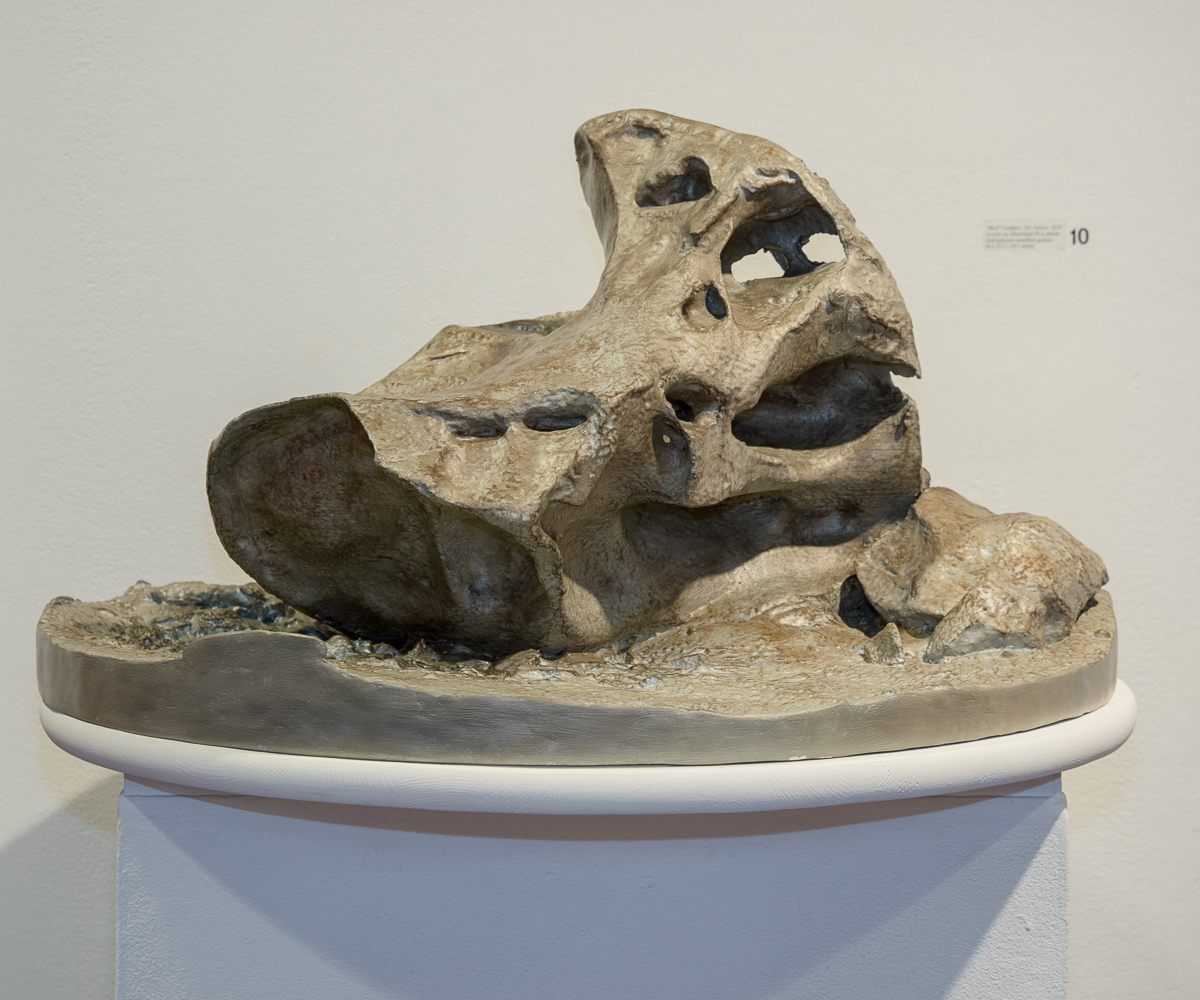 The completed ventifact model, a little less than three feet across.