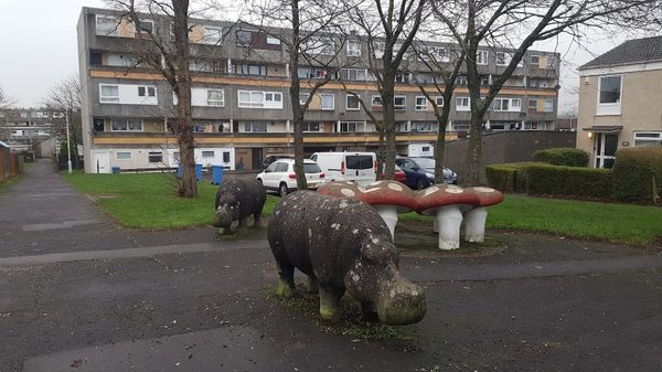 Concrete Hippos of Glenrothes in Glenrothes, Scotland