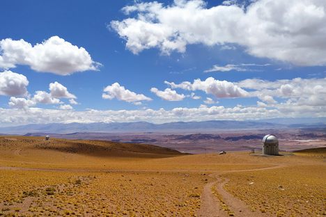 The snow-capped Andes, on the far western horizon, seen from the remote Centro Astronómico Macón site in Argentina.