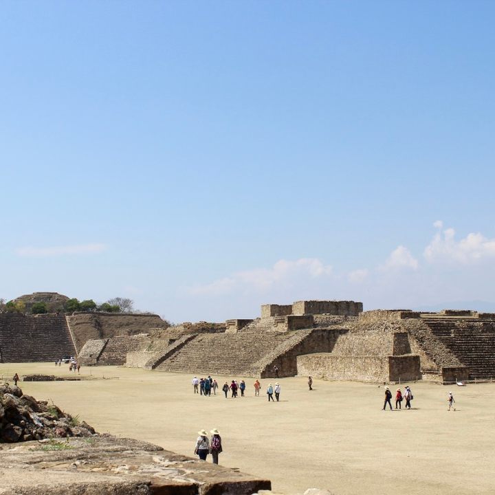 Monte Albán archeological site in the wintertime 