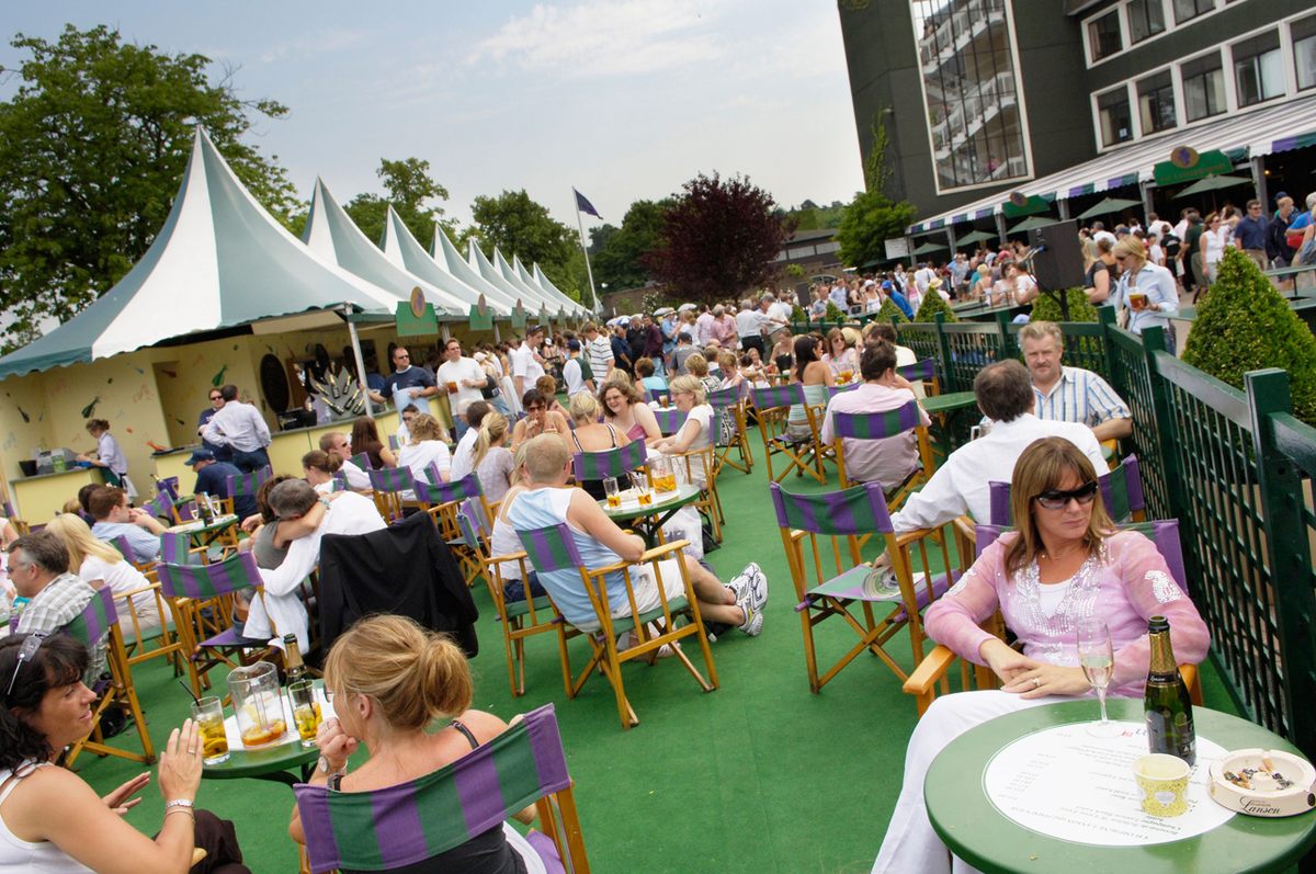 The Champagne Bar on the grounds of Wimbledon in 2005.