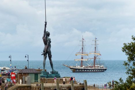 "Verity" overlooking the Bristol Channel.