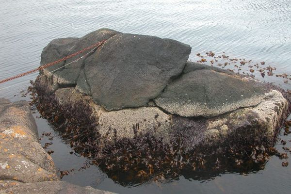 One of the rocking boulders