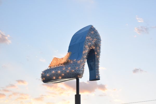 The Silver Slipper showing off its newly restored blue insole.