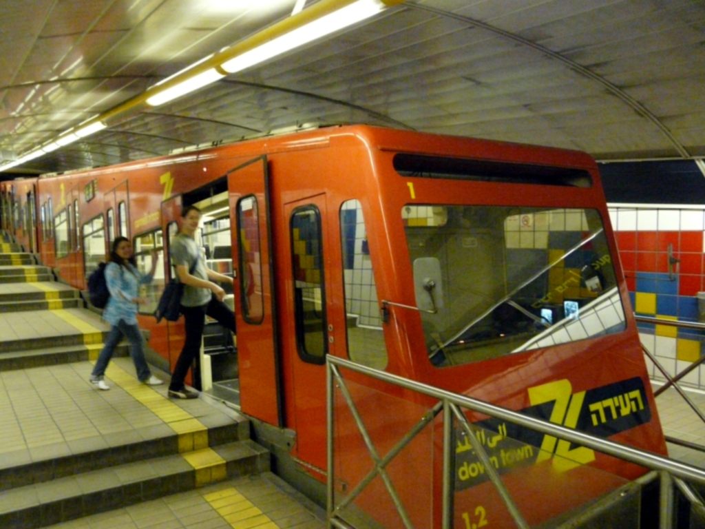 Boarding the Carmelit