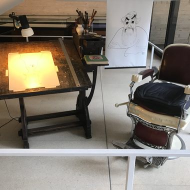 Al Hirschfeld's drawing desk and chair
