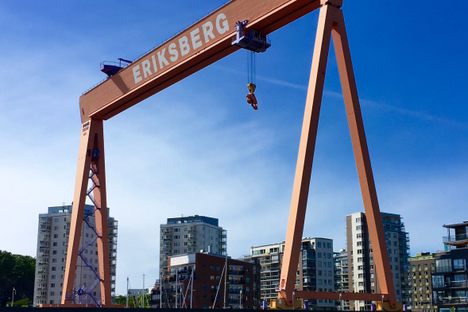 Although much of the area's shipbuilding industry is gone, the Erksbergskranen still stands.