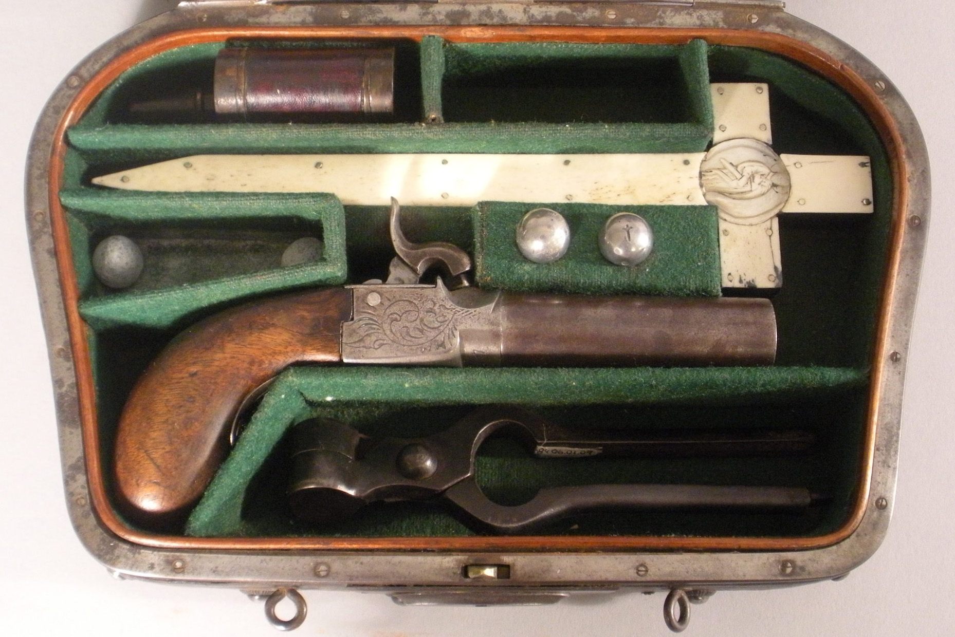 The Mercer Museum kit includes gunpowder, a stake crucifix and bullets.