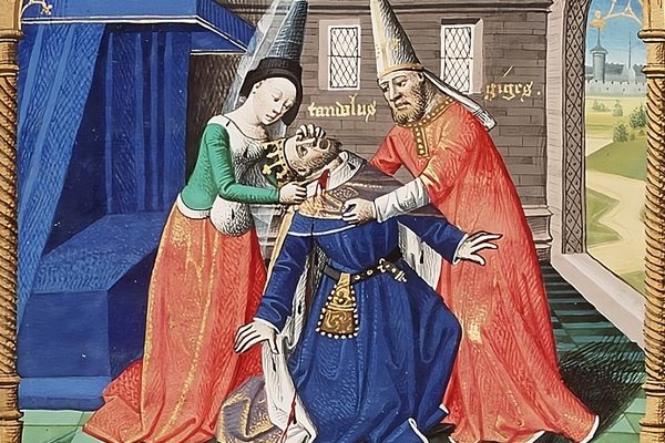 The Middle Ages were rife with murder tales, such as the murder of seventh-century King Candaules of Lydia (shown here in this 15th-century illustration by Maître François).