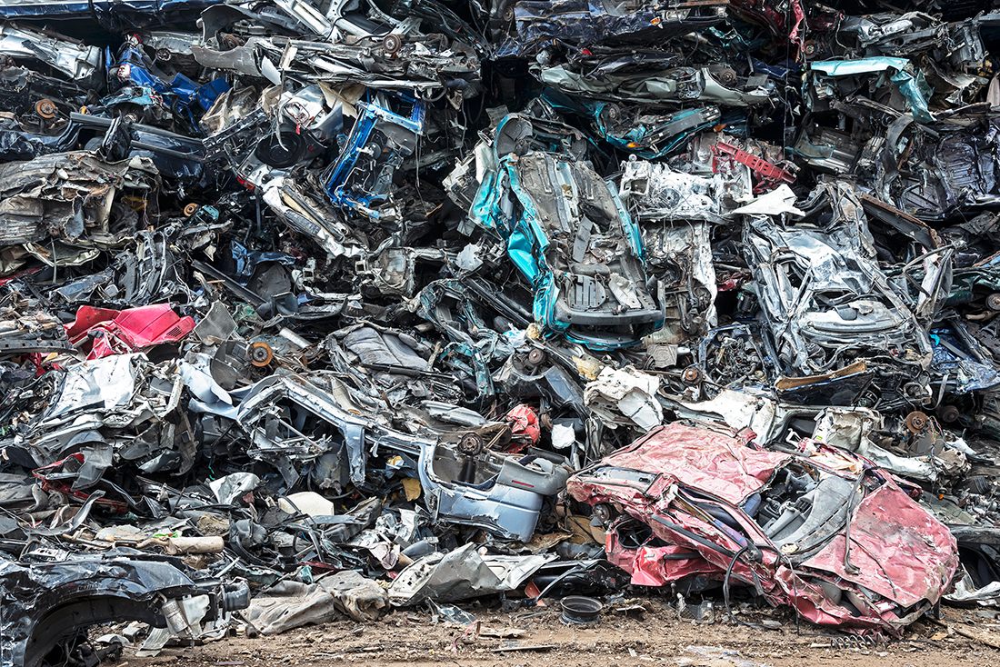#149 - Dismantled automobiles waiting to be shredded.