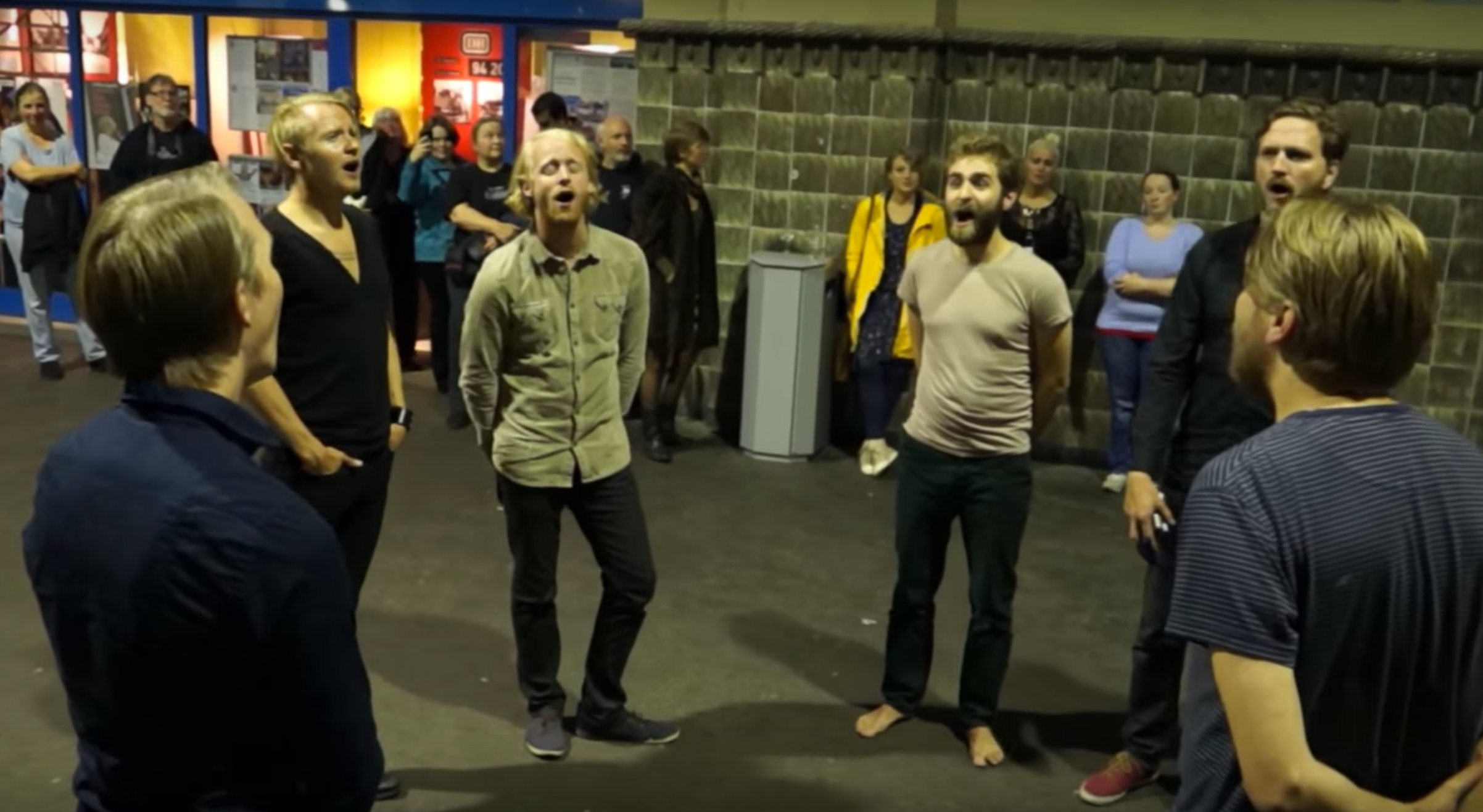 A 13th-century Icelandic hymn sung in a train station.