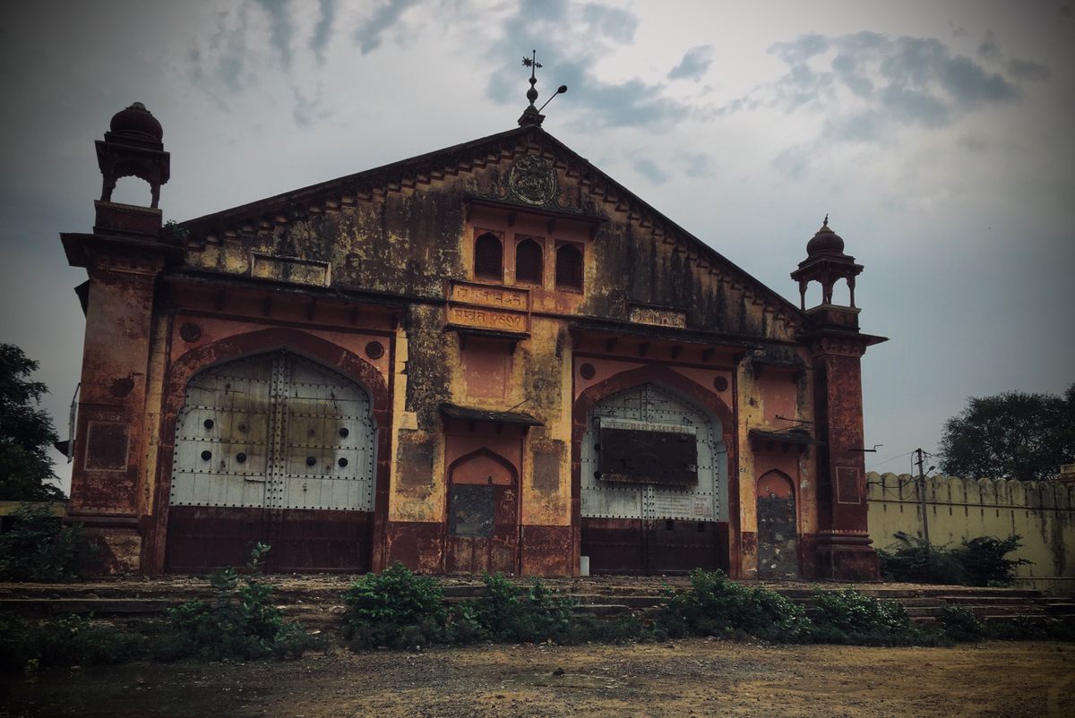 The Prakash Theatre was a railway shed, halved and turned into a movie theater.
