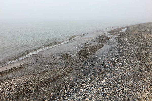 Water leaks from the Dead River into Lake Michigan 