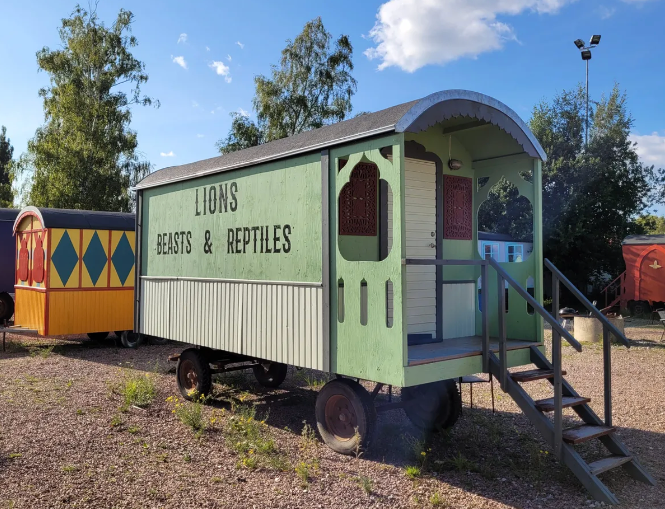 The wagons can sleep anywhere from two to five people.