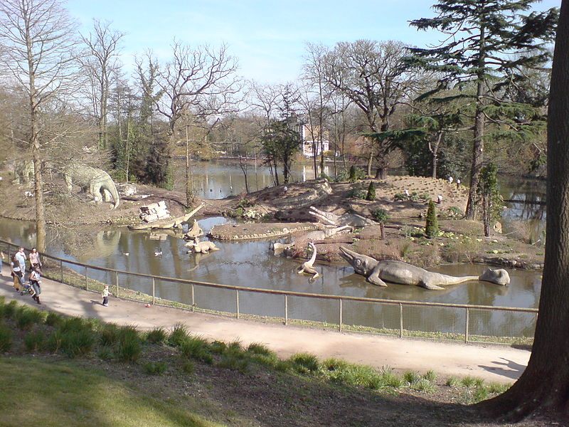 The dinosaur area at Crystal Palace Park