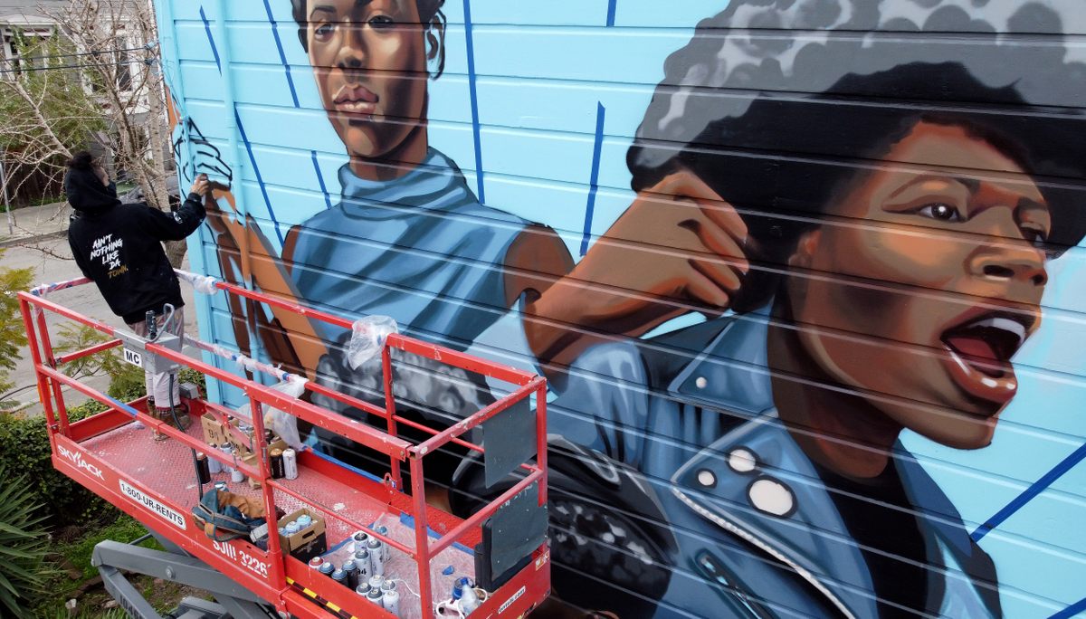 A new mural in West Oakland, California, teaches an often-overlooked part of the history of the Black Panther Party: the women who fueled the movement.