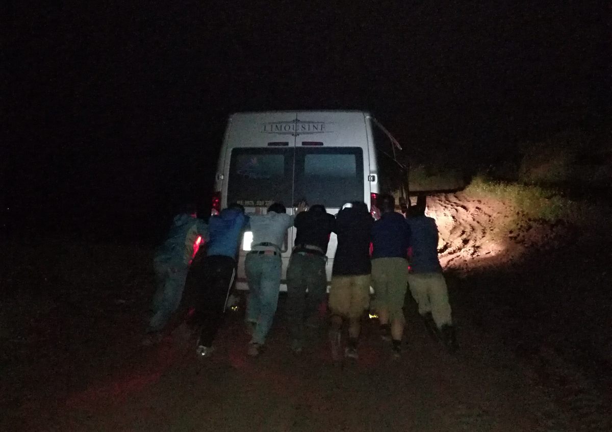 Rain, mud, stuck vehicles, and an up-close visit to a crocodile enclosure were all part of the process to understand the coprolite.