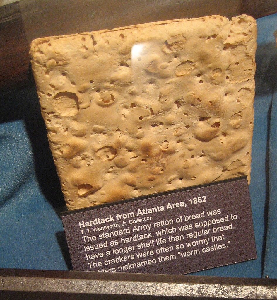 Preserved hardtack from the U.S. Civil War on display at Pensacola's Wentworth Museum.