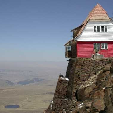 The refuge at Chacaltaya, home to the world's highest restaurant.