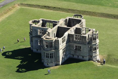 Aerial view of Lyveden New Bield.