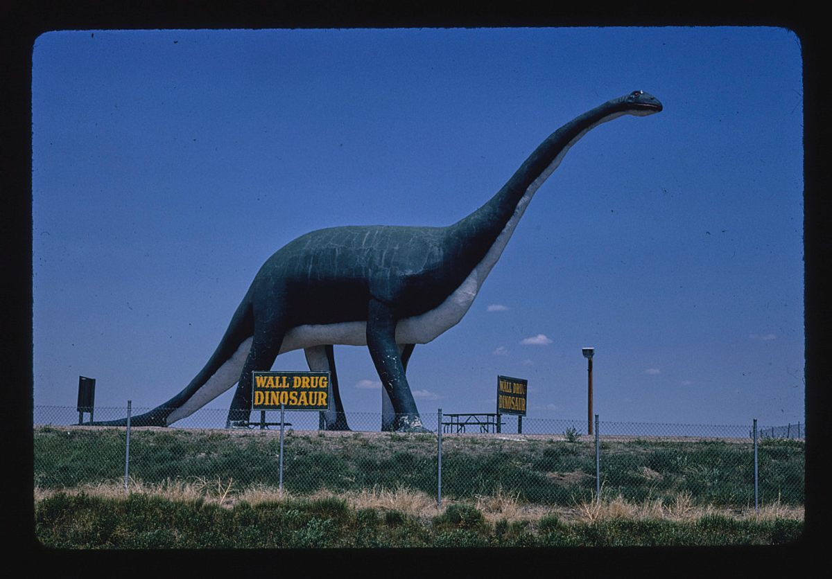 <em>Wall Drug dinosaur</em>, South Dakota, 1980.