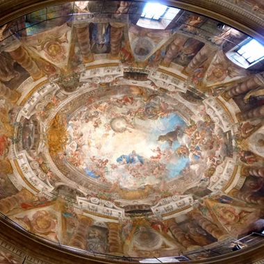 The frescoed dome of San Antonio de los Alemanes.