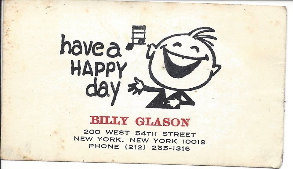 Billy Glason's business card.