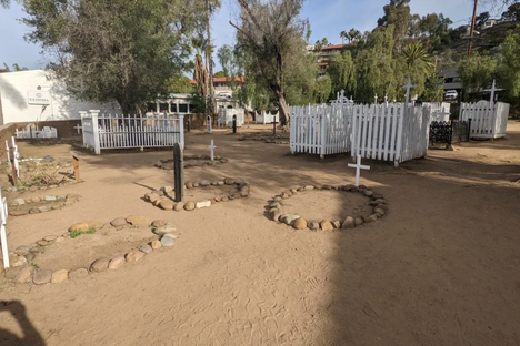 The cemetery held burials from 1849 to 1880.