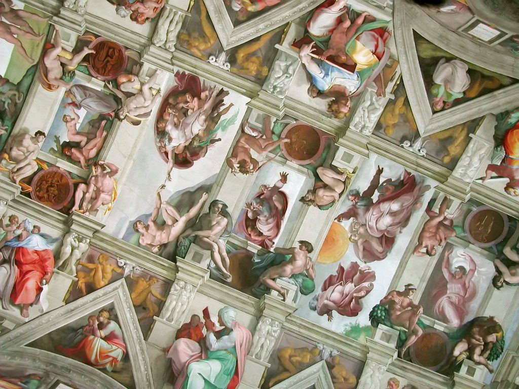 Part of the ceiling of the Sistine Chapel.