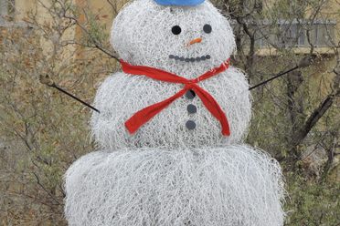 AMAFCA's tumbleweed snowman