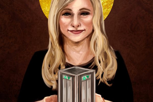 A portrait of Cheryl Lashek, made by Alex Plante. 